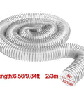 Clear 100mm PVC Bellows Hose For Dust Extraction In The Shop Flexible Corrugated Design Lets You Bend At Any Angle Without Collapsing Or Blocking Airflow See Through Material Reveals Dust Build Up And Keeps Your System Flowing. coiled 2 m hose
