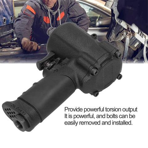 Mean Streak Half Inch Pneumatic Air Impact Wrench Packing Serious Heavy Duty Torque With Lightweight Ergonomic Feel And Smooth Variable Trigger For Grease Monkeys And Pro Garage Work close-up of the tool's handle and trigger.