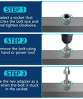 Instructions for using 26 Piece Impact Bolt And Spiral Screw Extractor Set With Left Hand Reverse Drill Bits for screw removal.
