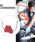 Badass Auto Activating Fire Extinguisher Patch With Weatherproof Heavy Duty Mini Aerosol Spray For Car Rig Office Space Or Engine Bay Top Notch Vehicle Safety Kit on a mechanic's workbench.