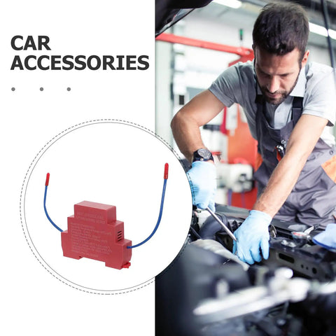 Keep Your Ride Sweet And Secure With This Self Activating Auto Fire Extinguisher Sticker Under The Hood Rapid Heat Detector Compact Fire Suppression Patch For Weekend Warriors, red heat detector with blue wires.