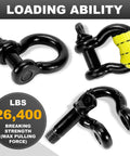 Beefy Half Inch D Ring Shackles With Nine Sixteenth Inch Screw Pins 26,400 LB Break Strength Heavy Duty Clevis Shackles