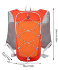 Orange Trail Ready Hydration Vest with Adjustable Chest Straps, Lightweight Pack, Reflective Design for Running and Hiking
