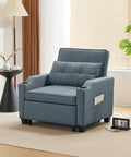 3-In-1 Convertible Sofa Bed Chair With Adjustable Backrest USB Ports And Cup Holders Cozy Cushions For Comfy Sit Or Sleep In