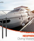 Luxury yacht docked with Dock Line Chafe Guards 26 Inch 4 Pack Neoprene Padding That Is Skin Friendly And Non Abrasive visible.