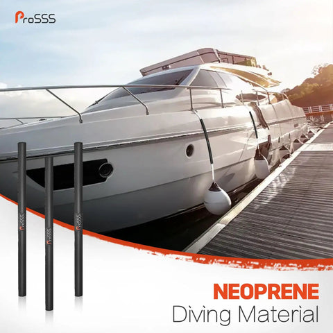 Luxury yacht docked with Dock Line Chafe Guards 26 Inch 4 Pack Neoprene Padding That Is Skin Friendly And Non Abrasive visible.