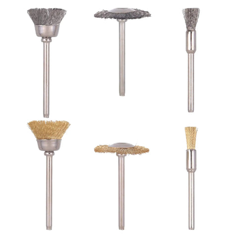 72 Pack Brass And Steel Wire Wheel Brushes Set With One Eighth Inch Shank For Rotary Tools Rust Removal Paint Stripping Burr Removal