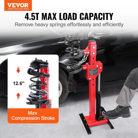 Hydraulic Coil Spring Compressor Tool For Cars And SUVs, 4.5 Ton Jack Capacity, 1 Ton Rated Compression, auto use demonstration