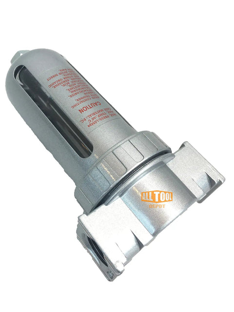 1/2 Inch NPT Mid Flow In Line Air Filter Desiccant Dryer Moisture Separator With Poly Bowl And Visible Sight Glass, 105 CFM For Clean Dry Compressed Air In Your Shop