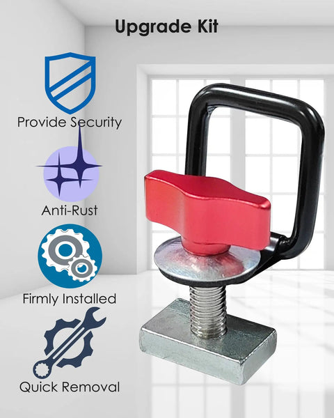 Kickass Aluminum Thumb Screws And Heavy Duty Hex Nuts Kit For Hassle Free Quick Swap Jeep Hardtop Fastener Hardware Replacement Assembly Set Bright Red Finish Fits Jk Jku Tj Yj close-up of red thumb screw and hex nut with anti-rust feature.