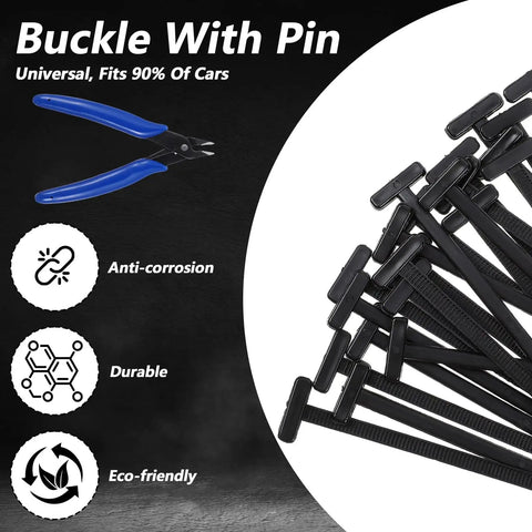 Heavy Duty Nylon Cable Tie Buckle Kit With Flush Cutter Double Sided Self Lock 100 Pcs Universal Zip Ties and flush cutter