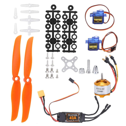 RC Plane Motor Kit With 2212 KV2200 Brushless Motor 40A XT60T ESC SG90 Servo 6035 Propeller And Accessory Set components