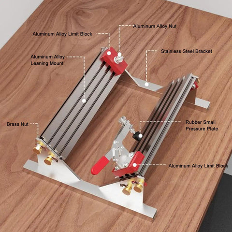 Dead On Accuracy Table Saw Drawer Jig Locator Features Built In Tilt Limiters And Dual Height Slides For No Sweat Cabinet Alignment and Pro Shop Quality components on wood surface