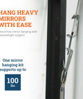 Heavy Duty Mirror Hanging Kit With Strap Hangers And Leveling Hardware For Up To 100 Lbs Built To Last Includes Mirror Clips