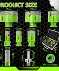 Image of Pro Grade Diamond Core Drill Bits Set for Porcelain Ceramic Tile Granite Marble Heavy Duty All In One 8 Piece Hole Saw Kit With 20 25 32 45 65 75 Mm Diamond Bits 20F Diamond Finger Bit Hex Shank Adapter, showing various bit sizes and storage case.