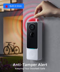 3MP Wireless Video Doorbell With 2K HD Footage No Monthly Fees Battery Powered No Subscription Real Time Motion Alerts