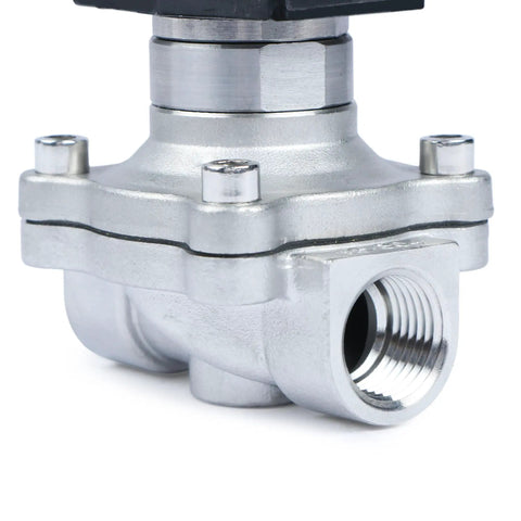 Heavy Duty Stainless Steel Solenoid Valve 110V AC Normally Open With Viton Seal Half Inch Size Built To Last For Diesel Natural Gas Air