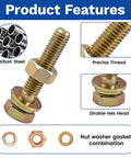Heavy Duty 1020-Piece Grade 8.8 Metric Bolt Kit With M4 M5 M6 M8 Hex Bolts Nuts And Washers In Yellow Zinc Plating