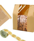 100 Pack Large Paper Bread Bags With Tin Tie Tab Lock Clear Front Window For Homemade Sourdough Bakery Packaging 14 X 8.3 X 3.5 Inches