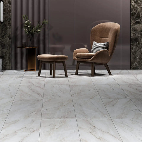 Peel And Stick Marble Look Vinyl Floor Tiles 12x12 Inch 32-Pack Waterproof Removable Floor Tiles in modern living room setup