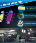 Toyota Tacoma Interior LED Light Kit Plug And Play Upgrade For 2005 2021 with map, dome, vanity lights shown in car interior