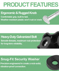 Product features of Two Pack Handle Knob Bolt Washer Kit Replacement For Toro 92 2260 Fits 20 To 22 Inch Recycler Timemaster And Super Bagger