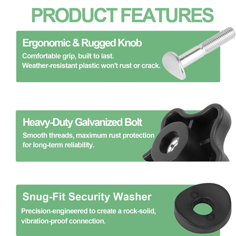 Product features of Two Pack Handle Knob Bolt Washer Kit Replacement For Toro 92 2260 Fits 20 To 22 Inch Recycler Timemaster And Super Bagger