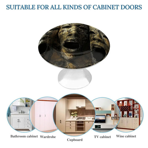 Open Mouth Mask Vintage Cabinet Knobs 2 Pack With Screws Stainless Steel And Aluminum Alloy Pulls for cabinets and doors