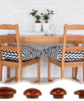 Wine Red Wood Hole Plugs Set With 120 Pieces In Four Sizes Three Sixteenths Five Sixteenths Three Eighths And Half Inch Hardwood Button Covers For Holes In Furniture And Tubing Classic Style No Fuss Install Clean Look shown with wooden dining set.