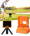 Silicone Case For Garmin Approach R10 Golf Launch Monitor With Screen Protector Film Shockproof Waterproof Dustproof Anti Scratch Non Slip Orange Grippy Tough For Everyday Use And Travel, shown on golf course