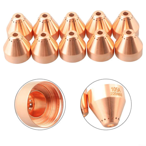 Top Tier 10 Pack Brass Shield For Plasma Cutter PMX 105 Gouging And Cutting Gear, Industrial Welding Supply shows durable brass shields.
