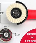 Close-up of Six Pack Felt Flap Discs For Angle Grinder Four And A Half Inch By Seven Eighths Inch Arbor Premium Wool Buffing Wheel Pad