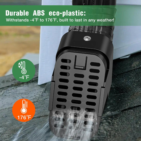 Two Pack 3x2 And 4x3 Type B Downspout Extensions With No Fuss Removable Gutter Cover Leaf Guard Diverter Splash Guard Outlet Filter Fits Standard 3x2 And 4x3 Downspouts Black
