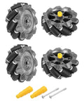 66mm Omnidirectional Mecanum Wheels Set With Hex Pins And Screws, ABS Rubber For Smart Robot Cars, DIY Models, And Maker Projects