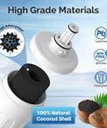 4 Pack Refrigerator Water Filter Replacement For Samsung DA29-00003G showing filter cartridge and coconut shell