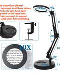 10X Real Glass Magnifier With LED Light And Clamp Desk Lamp 1800 Lumens Stepless Dimming 3 Color Modes 4.2 Inch Lens details.