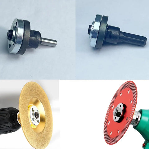 Electric Drill To Angle Grinder Adapter Kit With 6mm And 10mm Variable Shaft Mandrel Including 2 Wrenches Flange Nuts