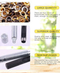 All In One 123 Pcs Grommet Eyelet Kit With 60 Washers And 1 Punch Tool For Canvas And Leather Repairs, four colors grommets and tools