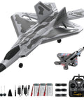 F22 Raptor RC Plane With 4 Channel Easy To Fly System, LED Lights, 6 Axis Gyro Stabilization, EPP Foam, accessories included