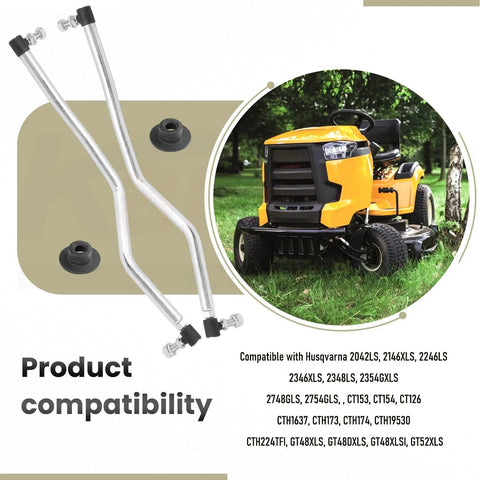 Beefed Up Adjustable Left And Right Steering Drag Link Set For Lawn Tractors 532194740 532194741 Compatible With Craftsman Husqvarna Jonsered Easy Install And Durable Performance, metal rods with bushings for lawn tractor steering