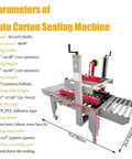 Full Automatic Carton Sealer And Box Packing Machine With Adjustable Belt Drive for sealing width 120-500mm and heavy duty design.