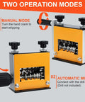 Dual-mode Pro Grade Cable Stripper Tool For 3 To 17mm wires, featuring manual crank and drill operation, built tough from steel and plastic.