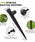 30 Pieces Drip Irrigation Emitters With Quick Connect And Adjustable 360 Degree Water Flow For One Quarter Inch Tubing