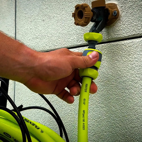 Connecting Garden Hose Kit With Quick Connect Attachments Lightweight Flexible Half Inch By Fifty Foot Hybrid Polymer Hose