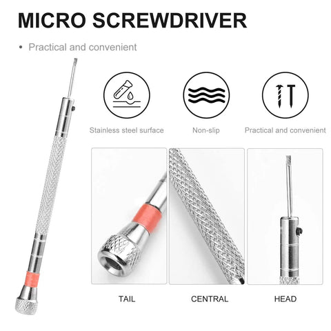 Micro screwdriver included in 630 Pcs Tiny Micro Repair Screw Kit Pocket Sized With 18 Sizes Micro Screws Mini Screwdriver And Tweezers