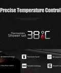 Thermostatic Shower Mixer With Wall Mount Temperature Control Valve For Hot And Cold Water Auto Balance display with features.