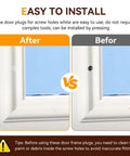 Comparison of door frame with and without 50Pcs Entry Door Plugs Set For Door Frames And Window Screw Holes White Diameter Five Sixteenths By One Quarter Inch