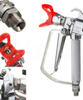 Built Tough Airless Paint Spray Gun With Nozzle Guard For Pump Sprayer 3600 Psi High Pressure Setup showing trigger, nozzle and body design.