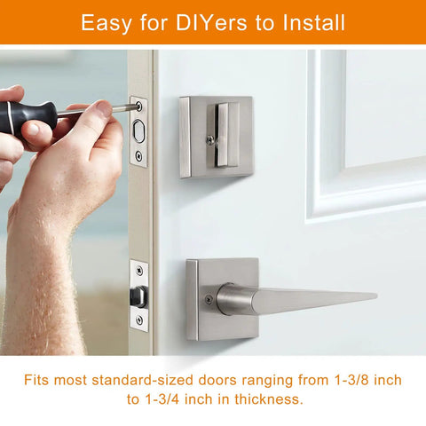 Installing Heavy Duty Front Door Handle Set With Double Door Lock Satin Nickel Finish Includes Dummy Single Cylinder Deadbolt Lever
