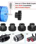 Beefed Up High Speed Pinion Gear Set 15T 16T 17T 18T 19T 5mm Bore Hardened Steel compatibility shown with motors